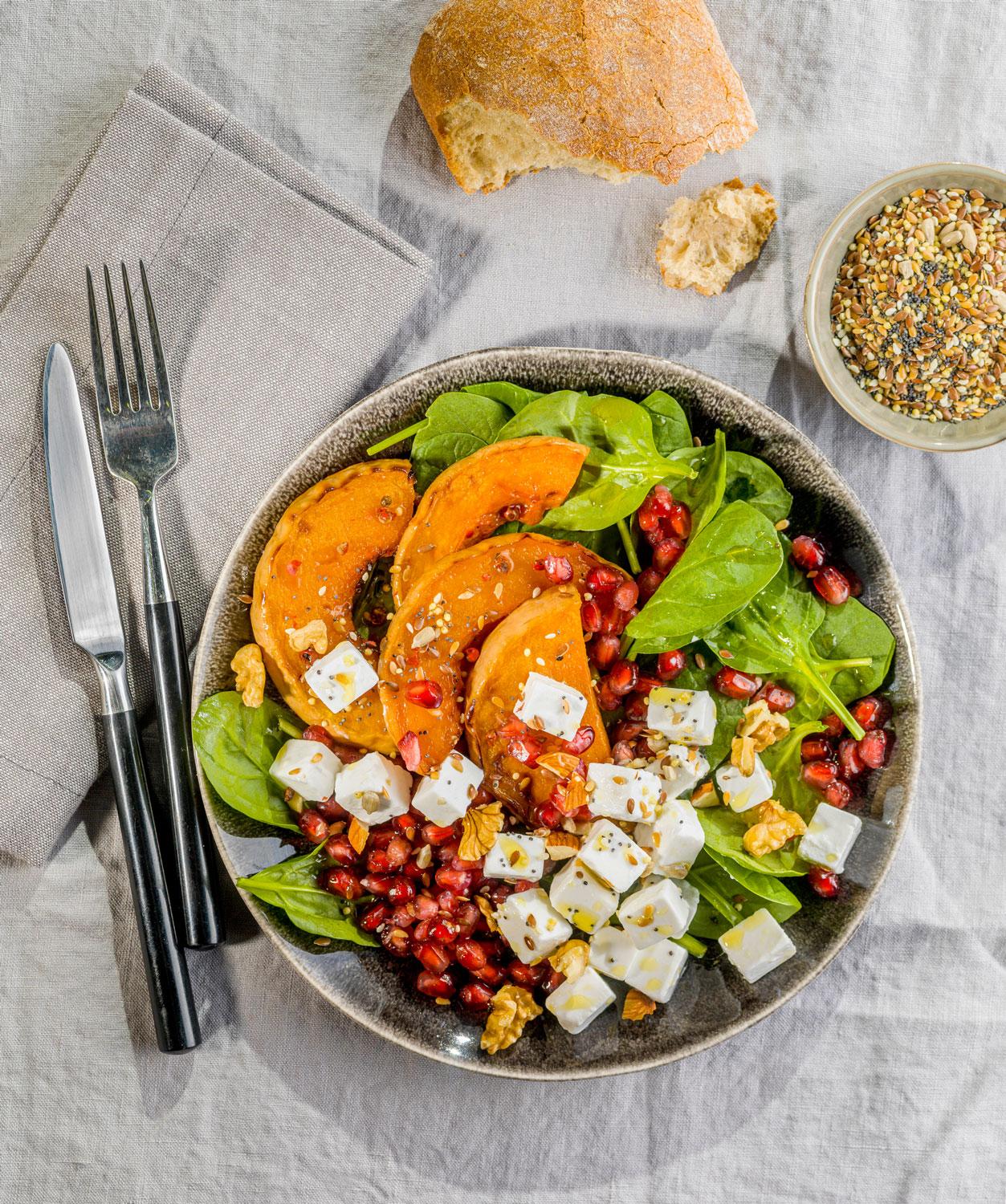 Salade verte grenade et butternut